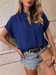 SHEIN Frenchy 女裝蝙蝠袖上衣 - 寶藍色 - 查看 6