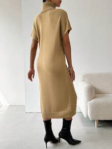 SHEIN Privé 連身裙 - 卡其色 - 查看 2