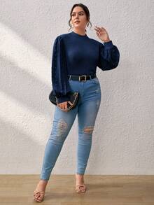 SHEIN Frenchy 大碼燈籠袖女性上衣