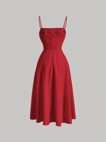 SHEIN MOD Lace Up Front Cami Dress
