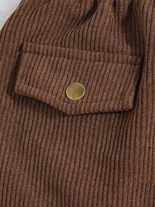 SHEIN 少女時尚優美編織實色臀部束口蓬蓬裙 - 鏽棕色 - 查看 4