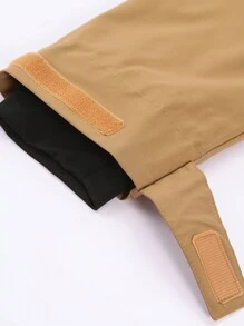 男士連帽夾克帶束口繩和大側袋 - 卡其色 - 查看 5