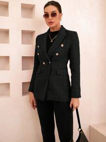 SHEIN BIZwear 女性雙排扣套裝夾克