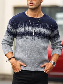 Manfinity Homme Men Color Block Raglan Sleeve Sweater - Grey - View 5