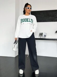 SHEIN EZwear 大碼t恤 - 白色 - 查看 5