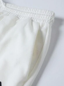 Manfinity Roghcode Loose Fit Men's Cross Print Casual Sweatpants - White - View 3