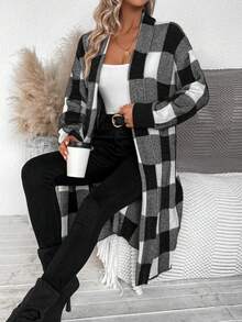 SHEIN Essnce Kẻ sọc Áo nịt đan - Đen và trắng - Xem 6