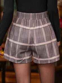 SHEIN Frenchy 女性格紋短褲 - 彩色 - 查看 2