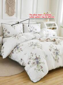 Floral Bedding Set Pom Pom Fringe Coattagecore Duvet Cover Set Twin Queen King Size Country Farmhouse Bedding Set 3 Pcs Super Soft Breathable Microfiber Duvet Cover 1 Duvet Cover With Zipper 2 Pillowcases No Comforter Gifts For Women - Multicolor - View 7