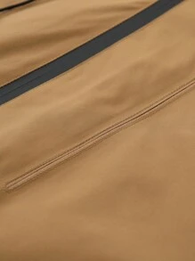 男士連帽夾克帶束口繩和大側袋 - 卡其色 - 查看 8