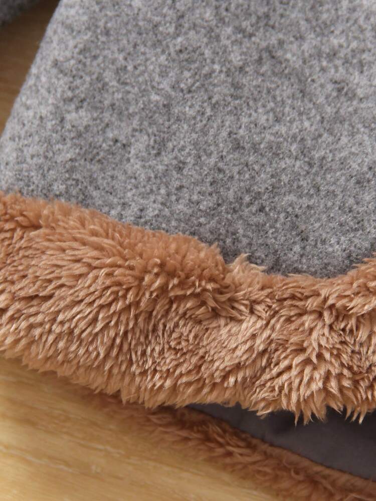 Toddler/boys' Fashionable Woolen Coat With Collar, Suitable For Autumn And Winter