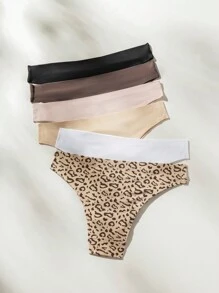 SHEIN Của phụ nữ 6 cái Thoải mái Tam giác Quần lót không đường may - Nhiều màu - Xem 5