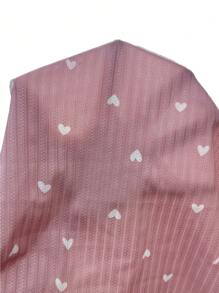 Conjunto De Pijama Impreso Con Corazones Y Decoración De Lazo Para Mujeres