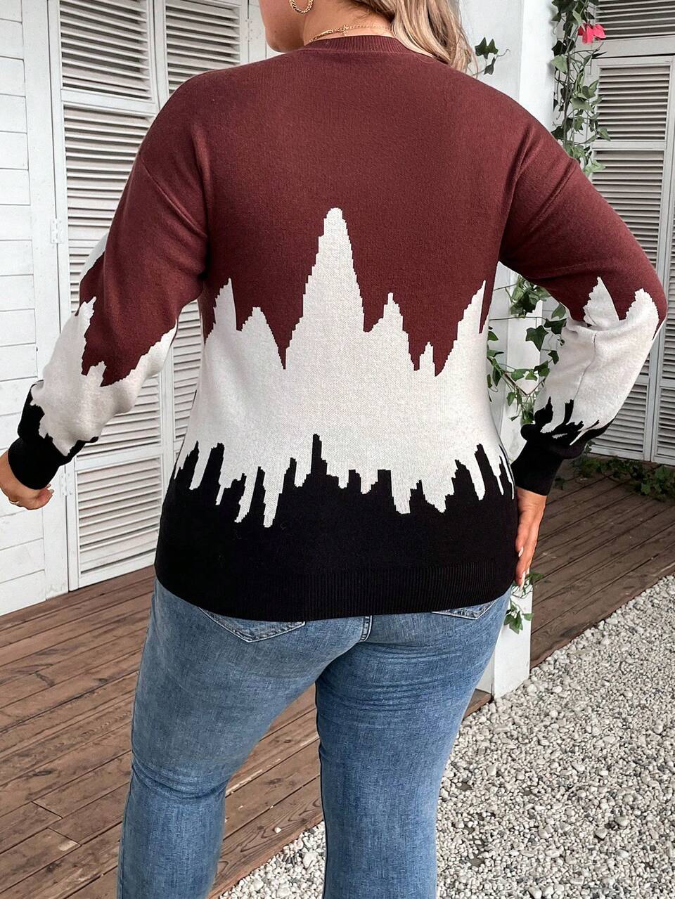 Plus Size Color-Block Sweater