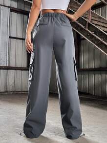StreetHx 女式純色工裝褲 - 灰色 - 查看 2