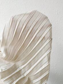 SHEIN Privé Của phụ nữ Xếp li Tay áo Áo vest - Màu be - Xem 4