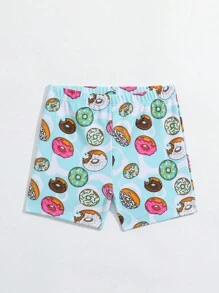 Young Boys' Summer Beach Donut Pattern Printed Swim Trunks - Multicolor - View 5