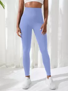 Easithlete Solid Color Simple Sport Leggings