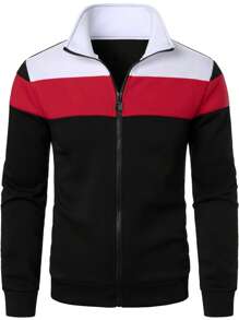 Manfinity Homme Nam Khối màu Có khóa kéo Áo len Mở Áo len - Nhiều màu - Xem 5