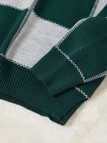 RueChic 格紋圓領毛衣 - 綠色 - 查看 5