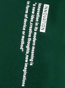 SHEIN Cậu bé Tween Đồ họa Khẩu hiệu Túi kangaroo Áo Hoodie & Quần thể thao - Nhiều màu - Xem 3