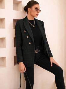 SHEIN BIZwear 女性雙排扣套裝夾克