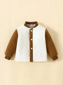 SHEIN Baby Boy Casual Vintage Warm Thick Patchwork Padded Coat For Autumn And Winter Outdoor Activities - Multicolor - View 1