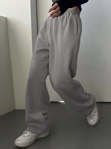 DAZY Quần thể thao nữ cạp chun co giãn - Màu Xám nhạt - Xem 1