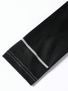 Manfinity Sport Corelite 男士撞色运动 T 恤长袖衬衫 - 白色 - 查看 4