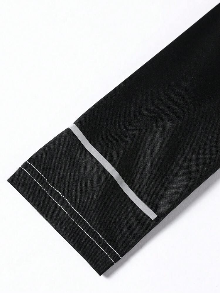 Men's Contrast Color Sports T-Shirt Long Sleeve Shirt