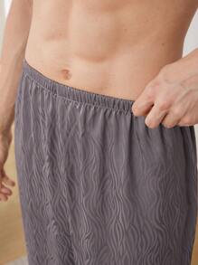 Men's Loose Straight Household Pants In Solid Color - Purple - View 6