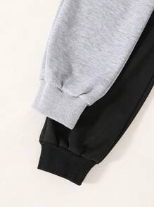 SHEIN Ragazzo Tween 2 pezzi Pantaloni da jogging con vita elastica con coulisse