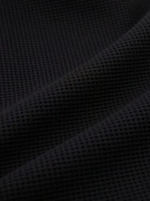 Men's Contrast Color Stand Collar Jacket And Trousers Outfit - Black - View 5
