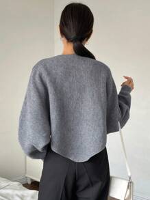 DAZY Jersey Sólido Envolvente Y Corto - Gris - Ver 6