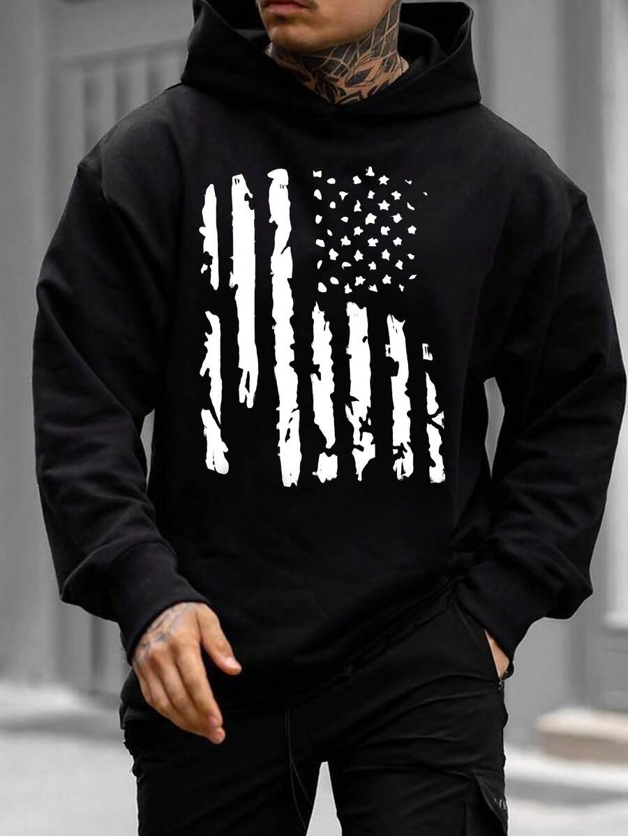 Nam In Lông cừu Hoodie - màu đen - Xem 1