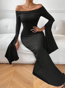 Firerie Women's Off Shoulder Bodycon Dress - Black - View 5