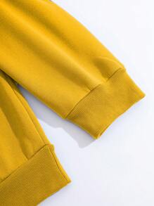 INAWLY 大尺寸臉部印花圓領運動衫 - 黃色 - 查看 8