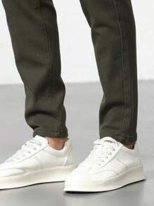 Manfinity Homme 男士棉斜口袋牛仔褲 - 軍綠色 - 查看 7