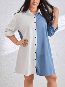 SHEIN Essnce 大尺寸彩塊連衣裙 - 彩色 - 查看 4