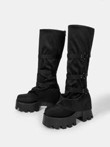 SheIn SXY 1 Par De Botas De Moda - Negro - Ver 3