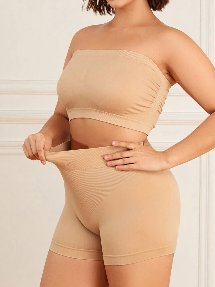 Talla grande Set de lencería inconsútil - Albaricoque - Ver 5