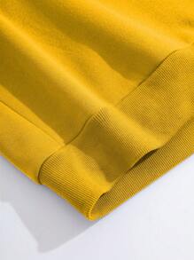 INAWLY 大尺寸臉部印花圓領運動衫 - 黃色 - 查看 3