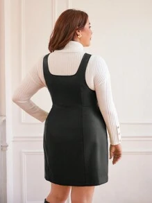 SHEIN Frenchy 大碼連身裙 - 黑色 - 查看 5