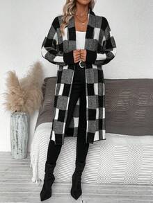 SHEIN Essnce Kẻ sọc Áo nịt đan - Đen và trắng - Xem 3