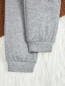 SHEIN 男小童3入組字母補丁細節衛褲 - 彩色 - 查看 5