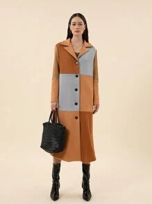 SHEIN Privé Khối màu Nút phía trước áo - Nhiều màu - Xem 5