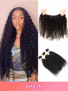 Kinky Curly Hair Extension Virgin Human Hair Weaving 3 Bundles Kinky Curly Remy Hair 100% Human Hair Weaves Extension Natural Color