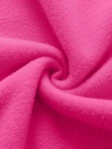 SHEIN EZwear 字母与汽车图案保暖内衬连帽衫 - 玫紅色 - 查看 3