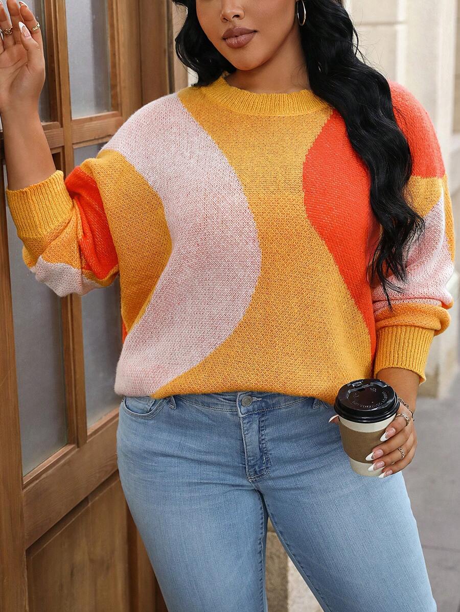 Calvaya 大碼毛衣 - 彩色 - 查看 1