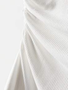 SHEIN 孕婦側抽繩T恤 - 白色 - 查看 8